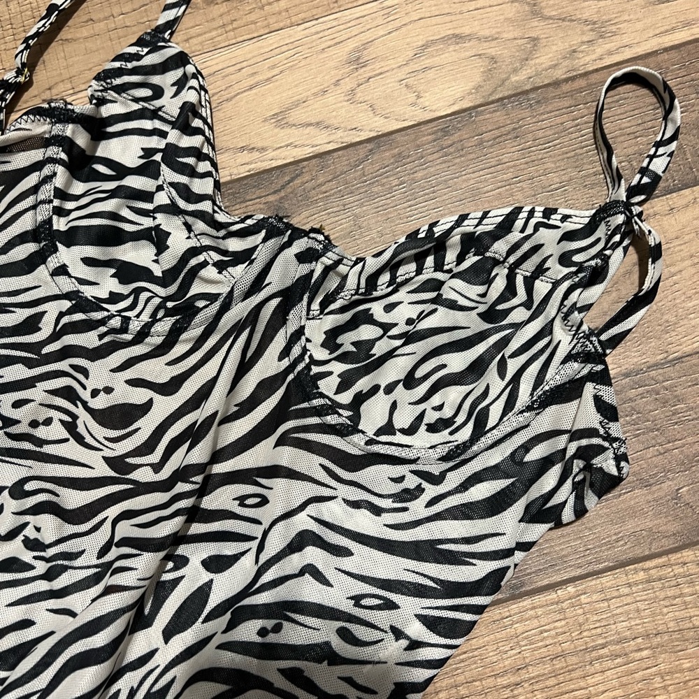 Zebra print high waist bodysuit
